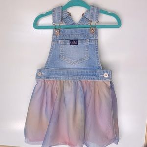 2T Denim and Tulle Overall Dress